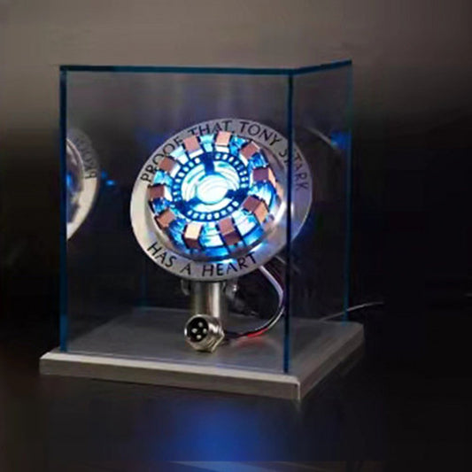 Iron Man Arc Reactor 1:1 Ratio, Vibration Sensing, LED Light, with Display Case for Collections, USB Connection